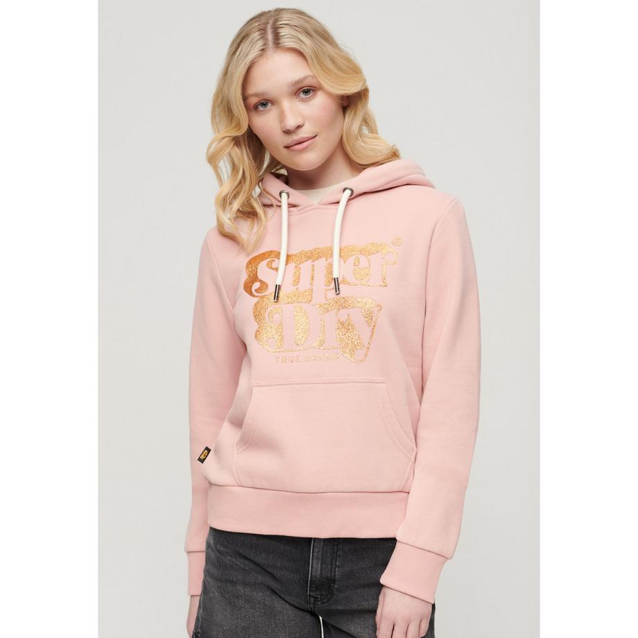 Superdry Retro Glitzer Logo Hoodie  