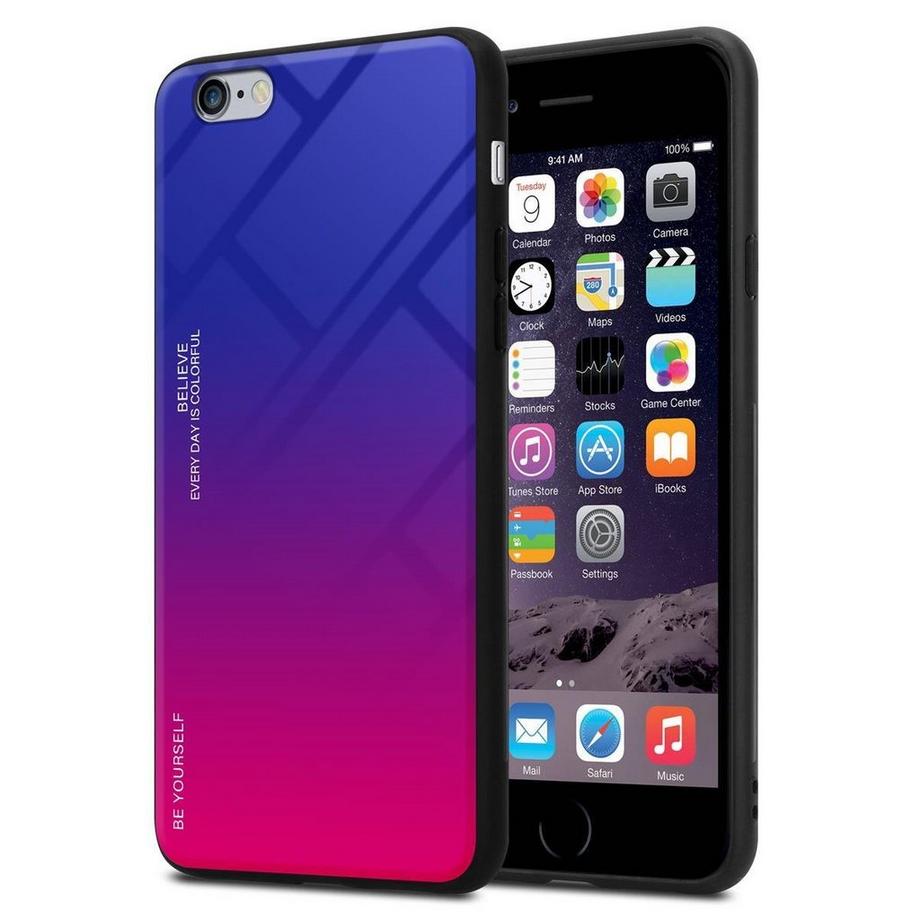 Cadorabo  Housse compatible avec Apple iPhone 6 PLUS / 6S PLUS - Coque de protection bicolore en silicone TPU et dos en verre trempé 
