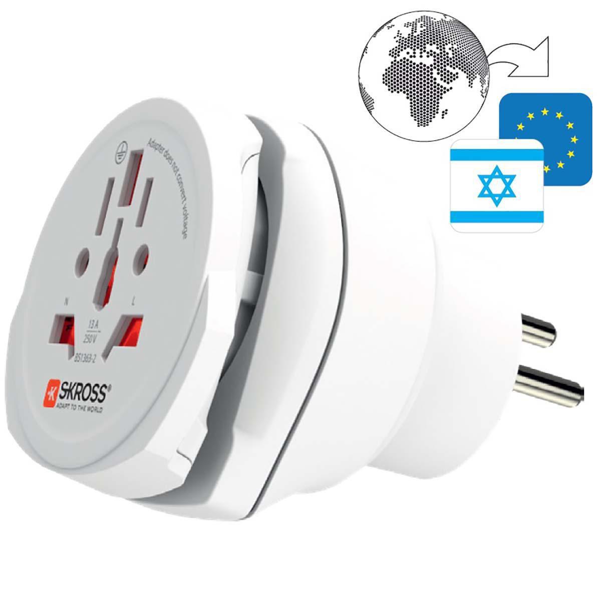 SKROSS  SKROSS Country Travel Adapter Combo 1.500216E World/EU to Israel 