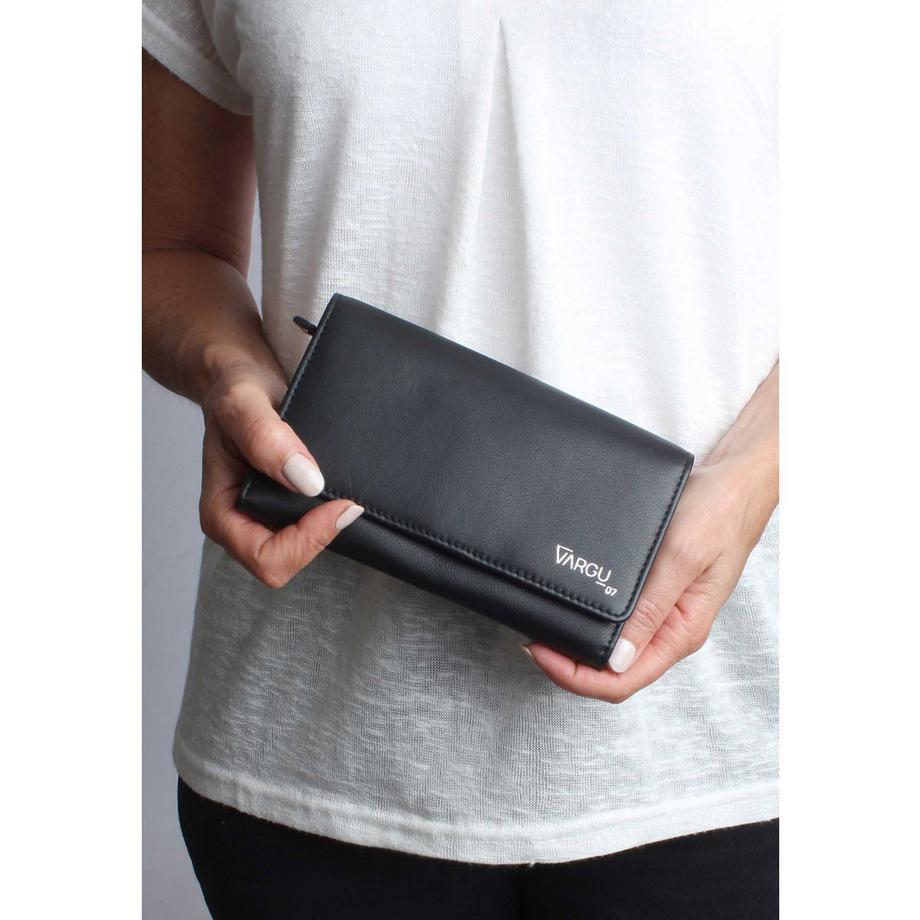 VARGU SINE M-1 Portefeuille en Cuir Véritable  
