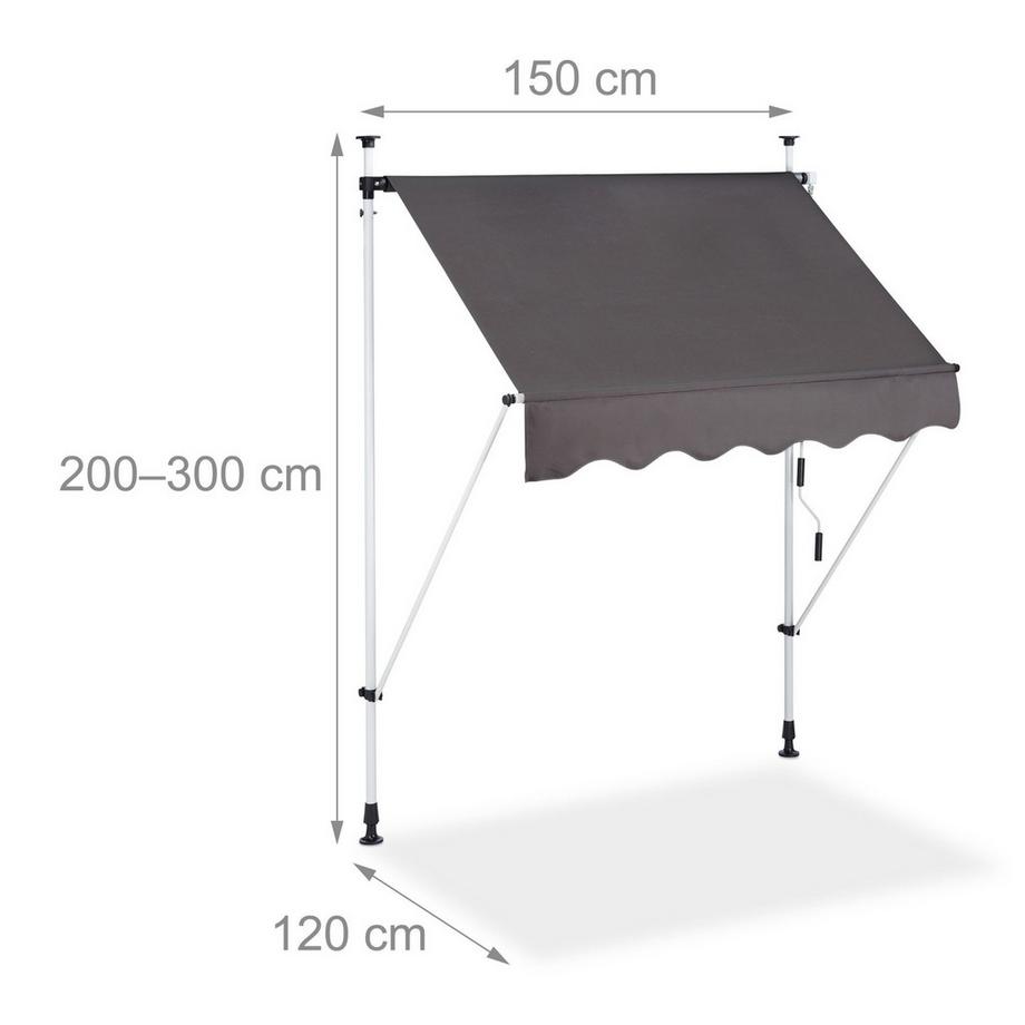 Northix  Teleskop-Balkonmarkise 