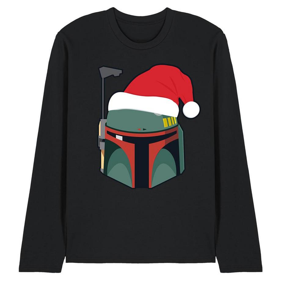 Maglietta Boba Fett Cappello Da Babbo Natale Manica Lunga