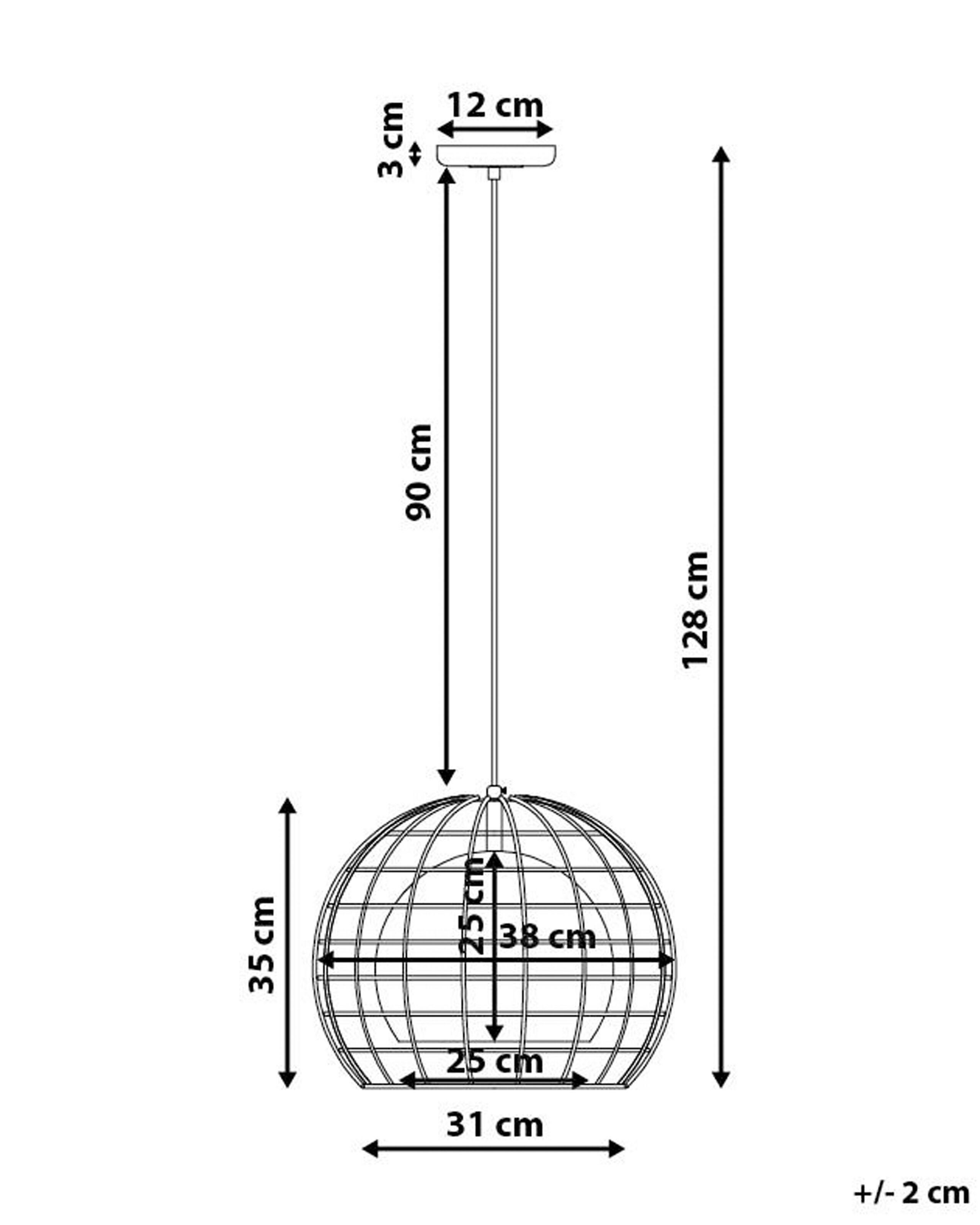 Beliani Lampe suspension en Métal Moderne LIRI  