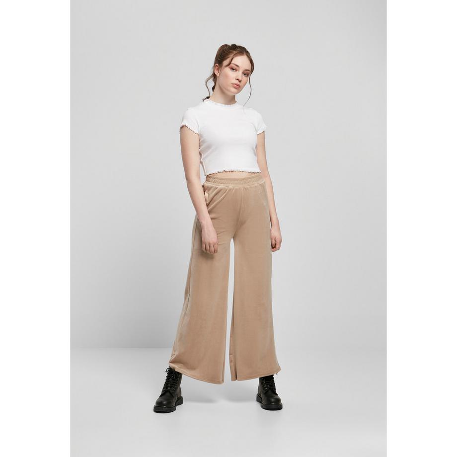 URBAN CLASSICS  pantaloni da donna  high waist straight velvet 