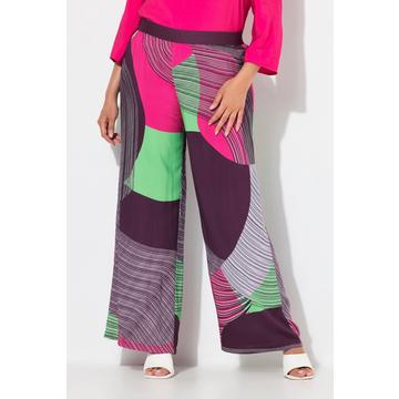 Pantalon imprimé. Jambe large et droite. Taille élastique