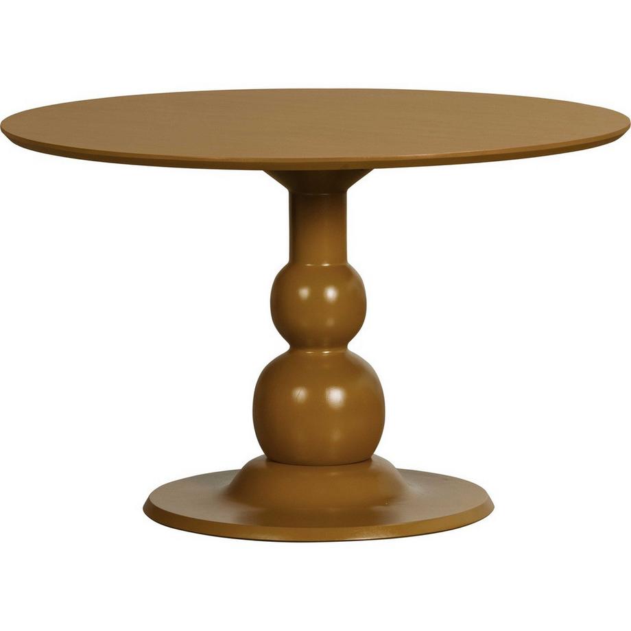 mutoni Table de salle à manger Blanco ronde mangue jaune miel 120  