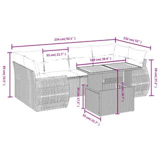 VidaXL set divano da giardino Polirattan  