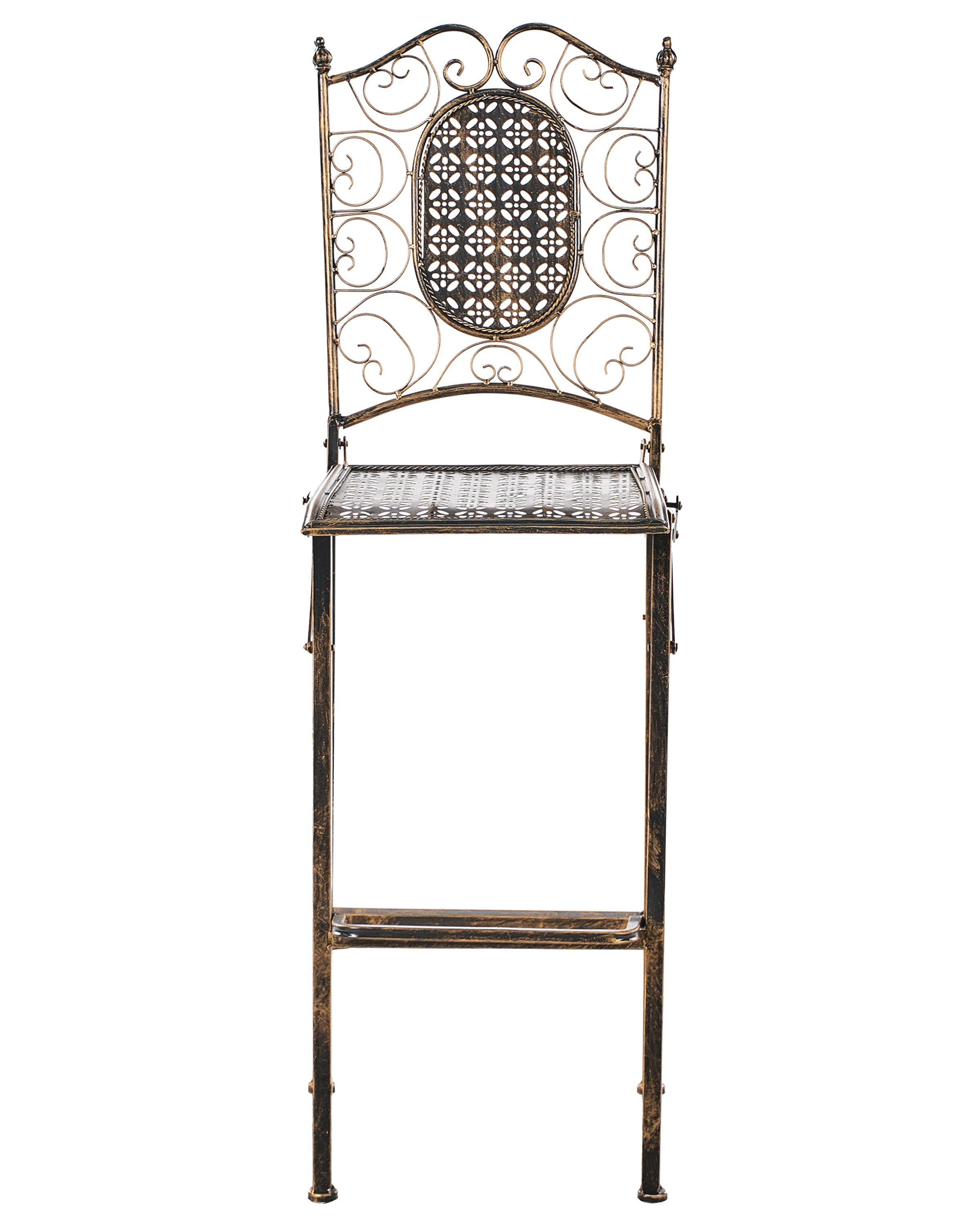 Beliani Garten-Barhocker 2er Set aus Eisen Retro BORMIO  