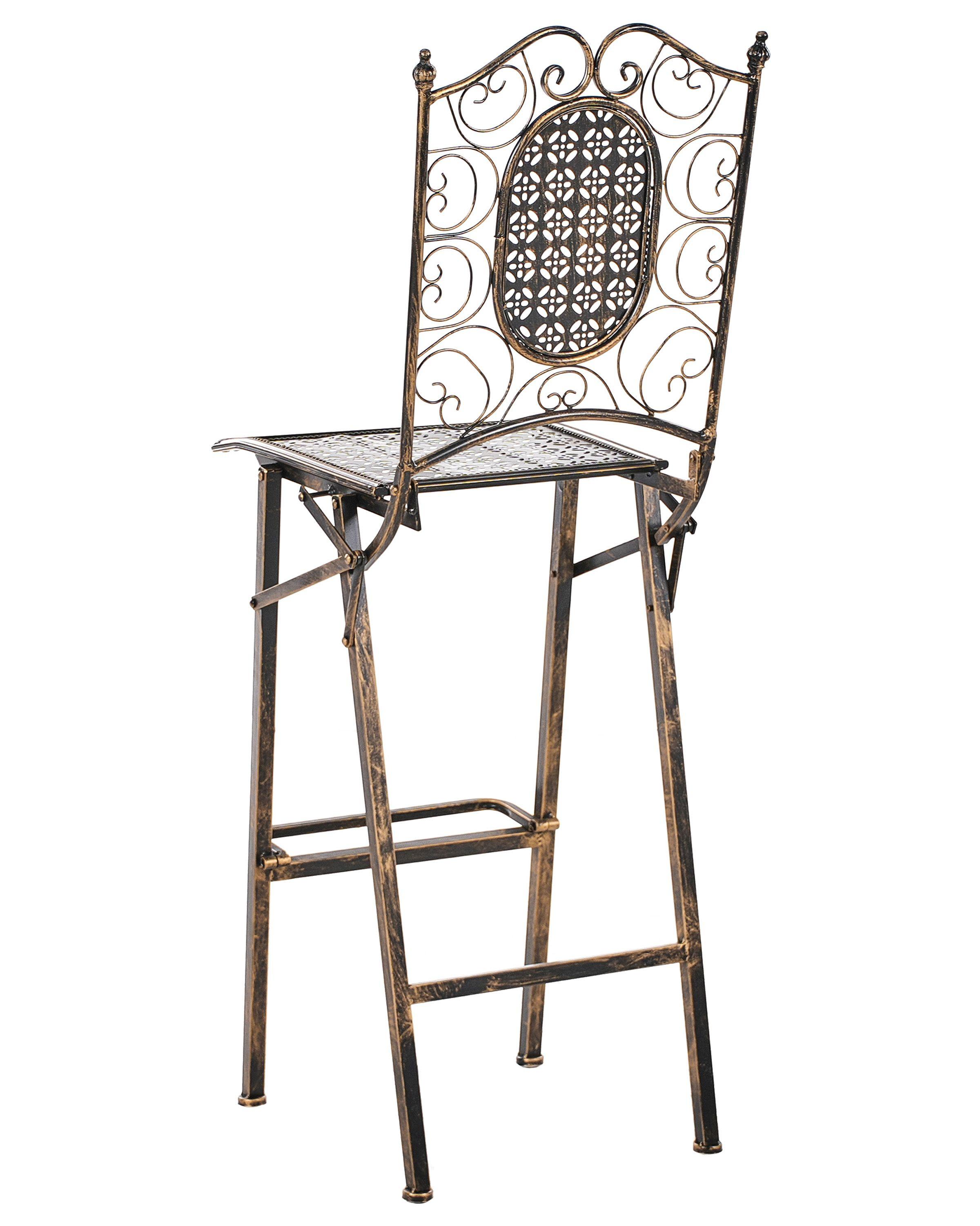 Beliani Garten-Barhocker 2er Set aus Eisen Retro BORMIO  