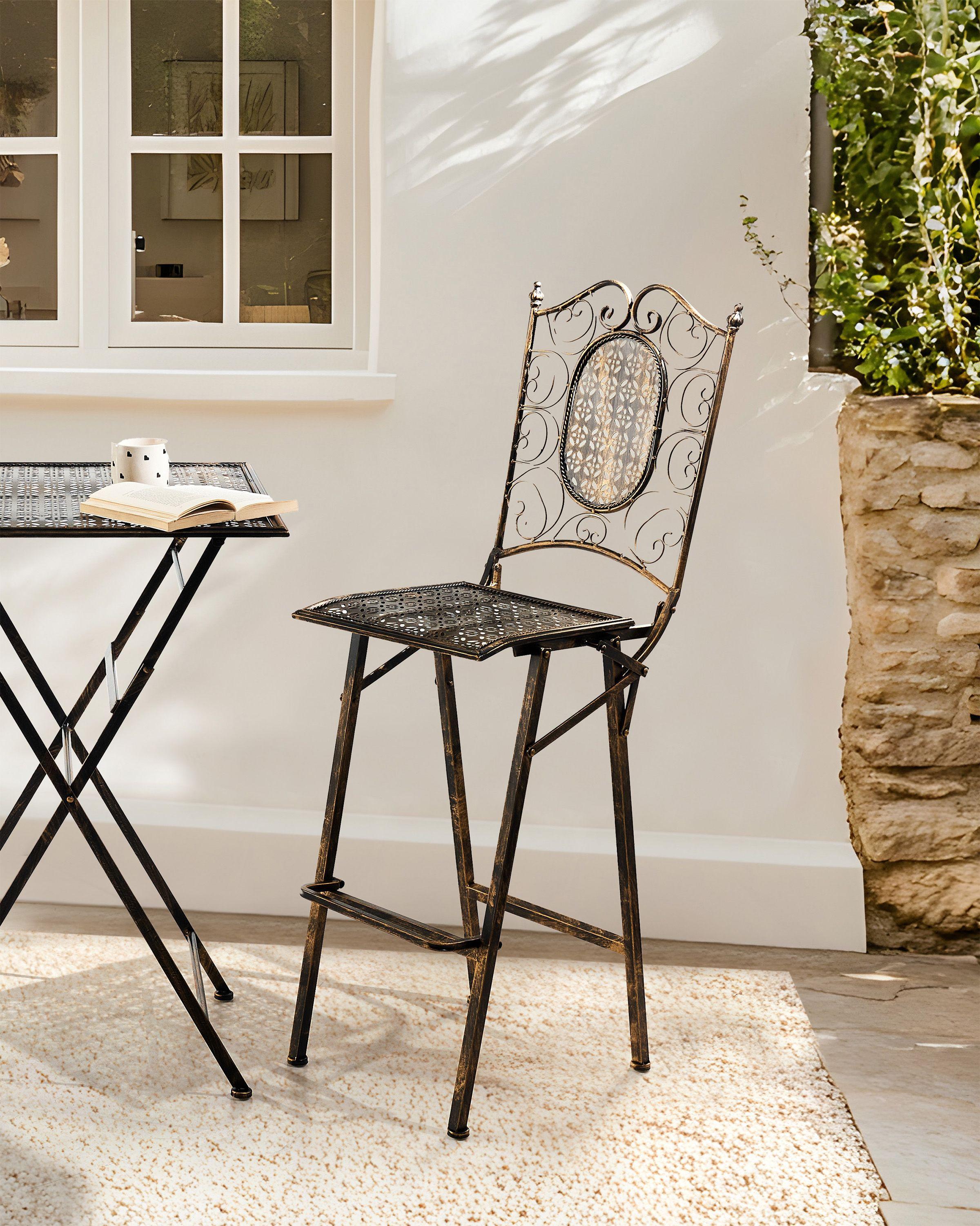 Beliani Garten-Barhocker 2er Set aus Eisen Retro BORMIO  