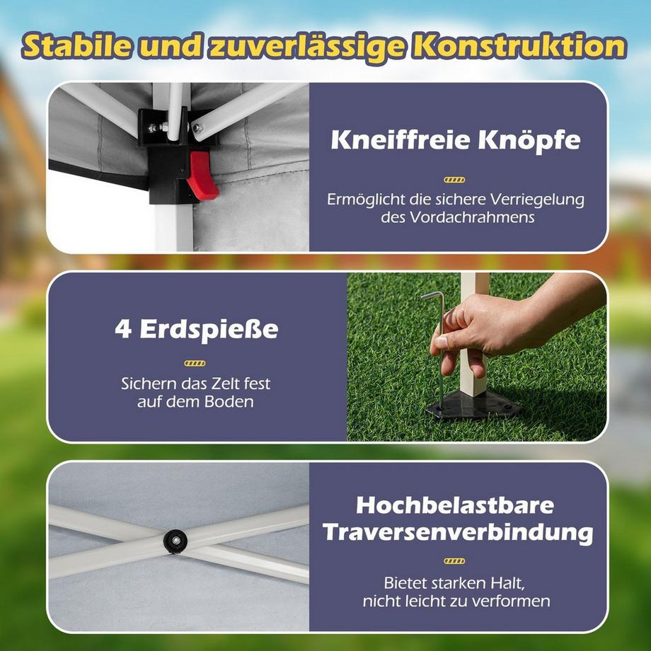 Northix Pop-Up-Pavillon mit Sonnenschutz  