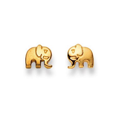 MUAU Schmuck  Ohrstecker Elefant Gelbgold 750, 6mm 