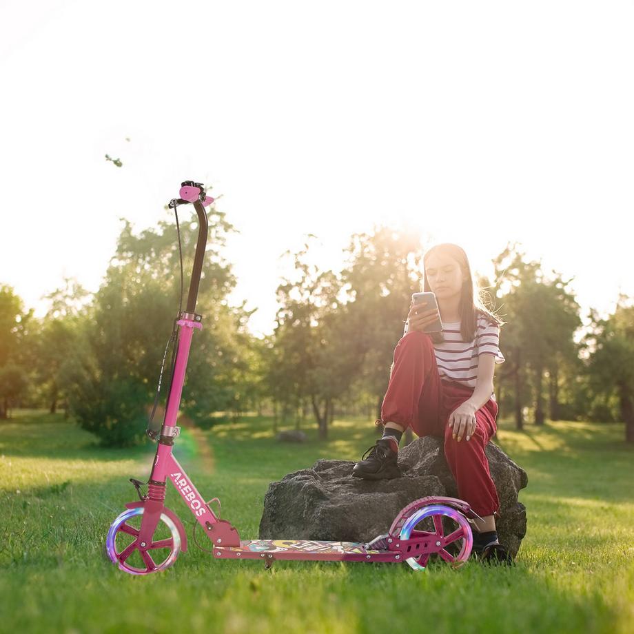 Arebos  Tretroller Kickroller Cityroller Kinderroller Erwachsene Scooter Pink 
