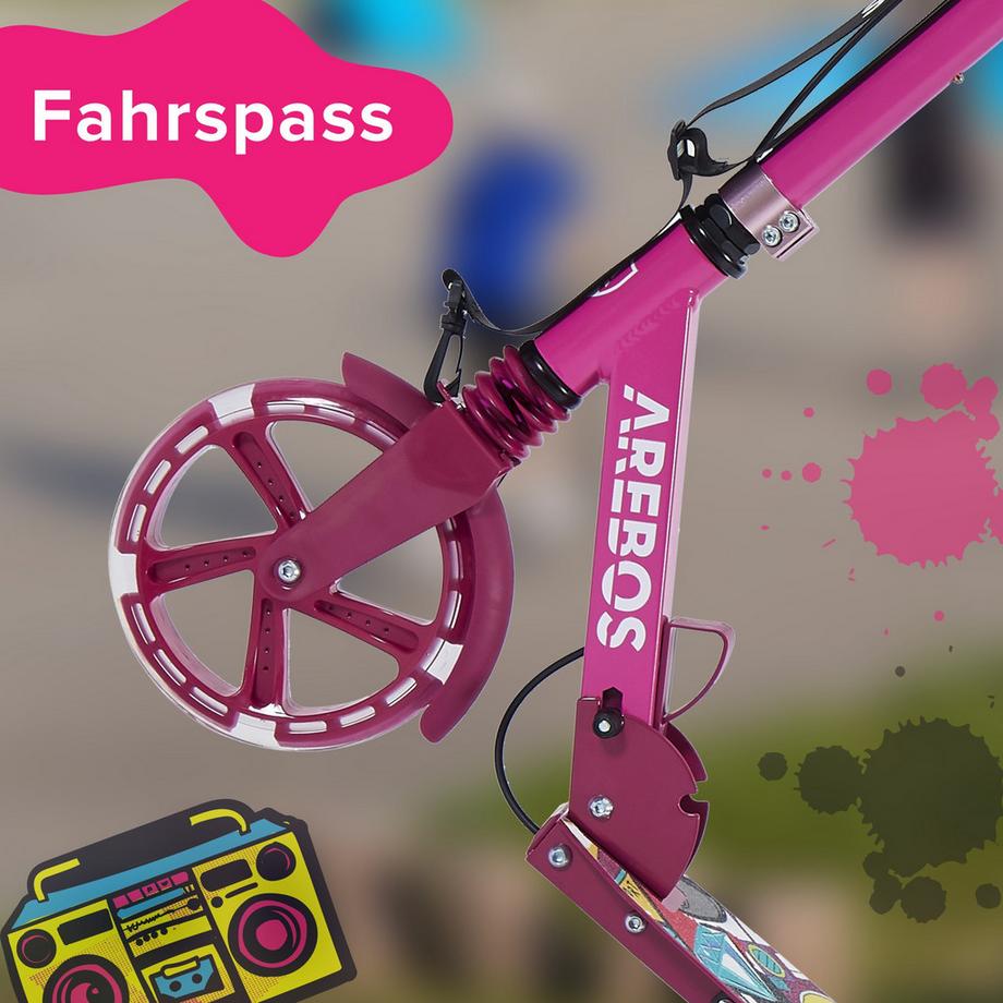 Arebos  Tretroller Kickroller Cityroller Kinderroller Erwachsene Scooter Pink 