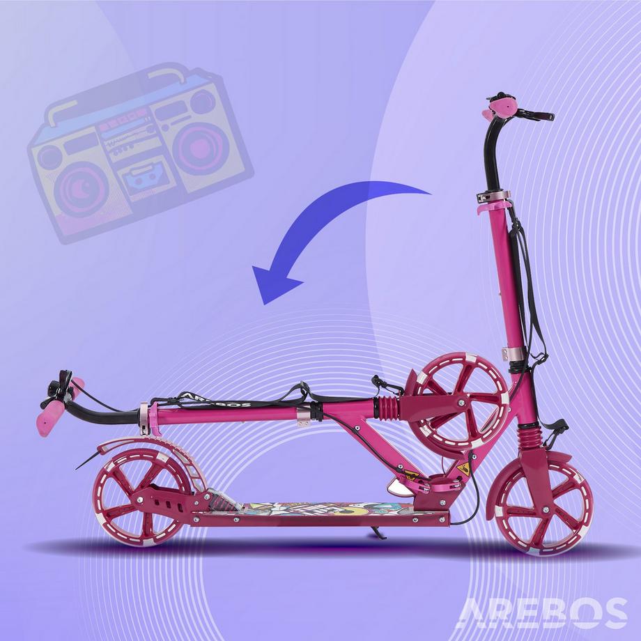 Arebos  Tretroller Kickroller Cityroller Kinderroller Erwachsene Scooter Pink 