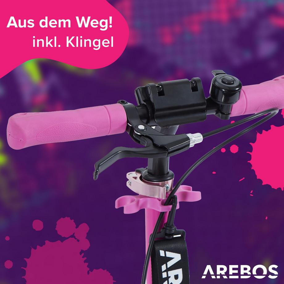 Arebos  Tretroller Kickroller Cityroller Kinderroller Erwachsene Scooter Pink 