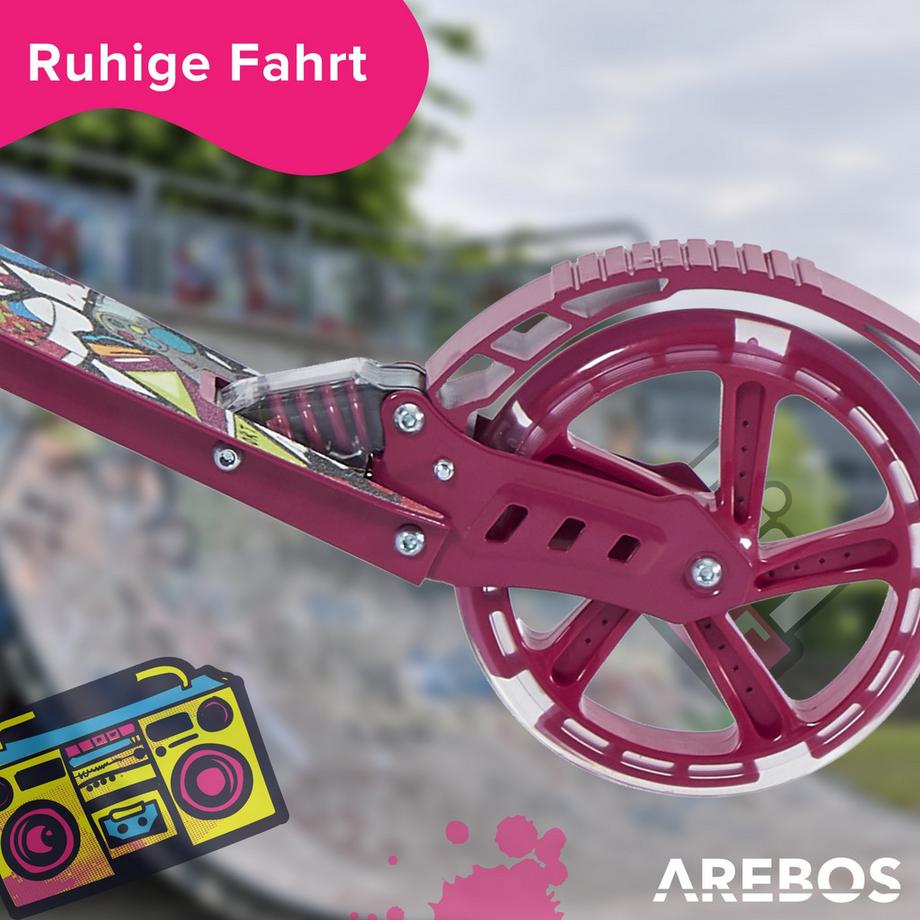 Arebos  Tretroller Kickroller Cityroller Kinderroller Erwachsene Scooter Pink 
