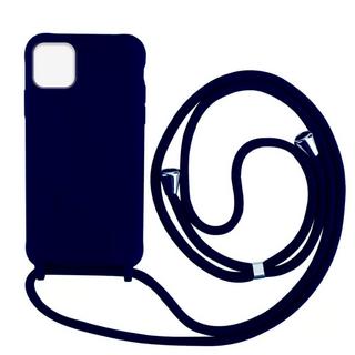 mobileup  Silikon Case mit Kordel iPhone 11 Pro - Dark Blue 