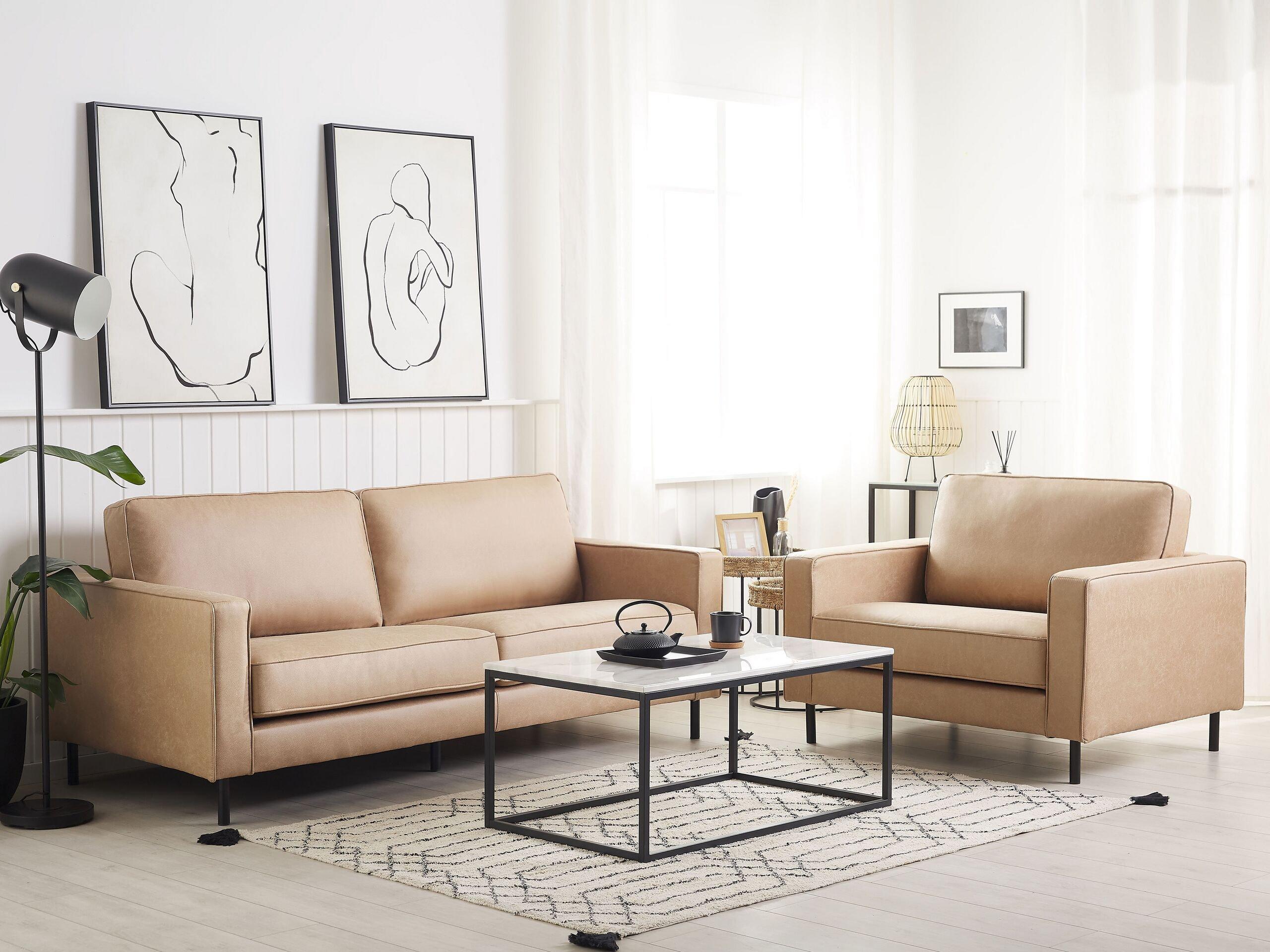 Beliani Wohnzimmer Set aus Kunstleder Modern SAVALEN  