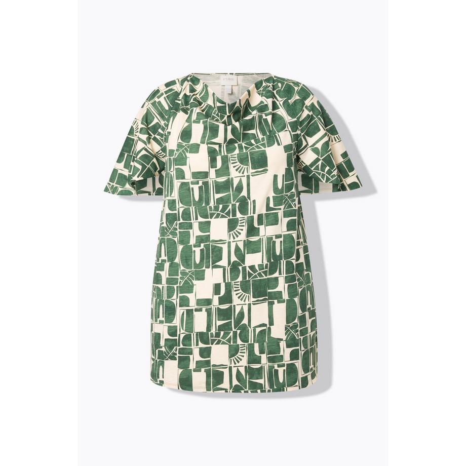 Ulla Popken T-shirt Encolure Cascade Manches Courtes  