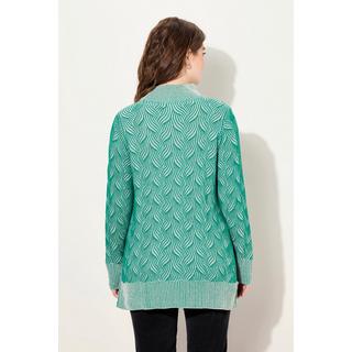 Ulla Popken  Maglione in cotone biologico con trecce e maniche lunghe 