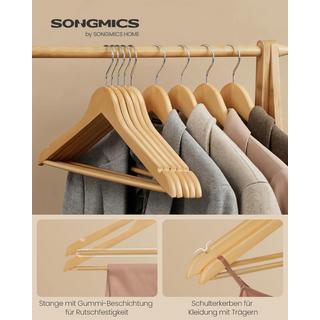 Songmics Eleganti grucce in legno massello: resistenti, antiscivolo, girevoli a 360°  