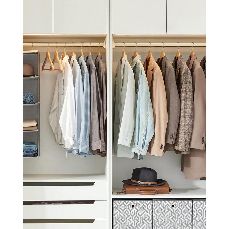 Songmics Kleiderbügel Holz 20er Set Einkerbungen im Schulterbereich  