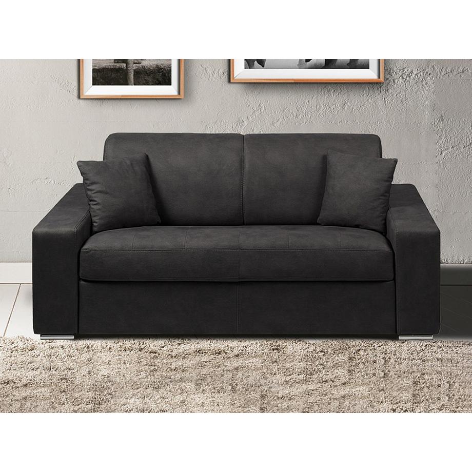 Vente-unique Schlafsofa 2Sitzer Stoff EMIR Liegefläche Matratzen  