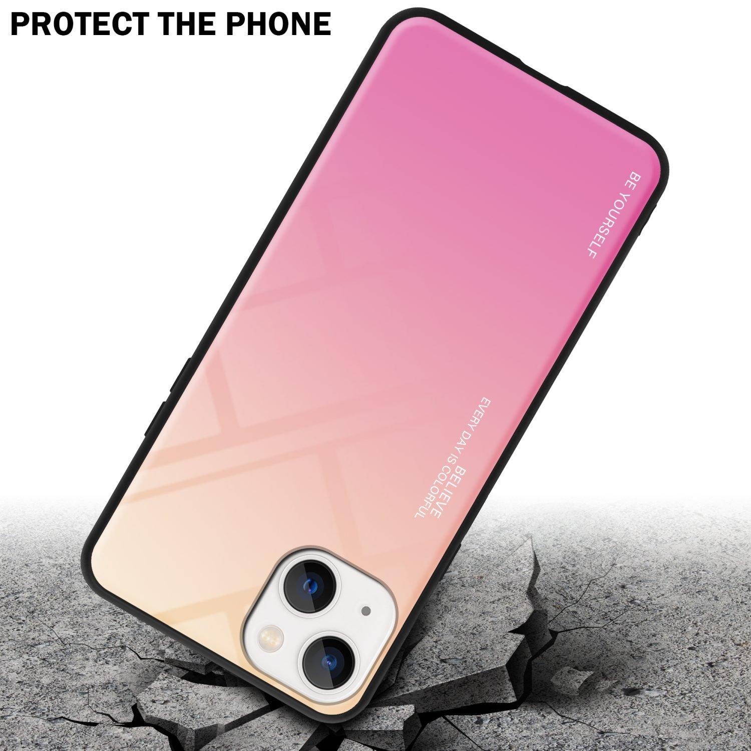 Cadorabo  Housse compatible avec Apple iPhone 14 PLUS - Coque de protection bicolore en silicone TPU et dos en verre trempé 