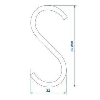 Pricenet Crochet en S Ø4mm 6cm 6 pièces sous blister  