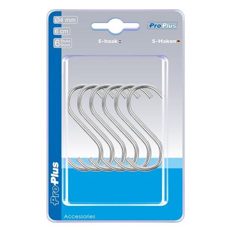 Pricenet Crochet en S Ø4mm 6cm 6 pièces sous blister  