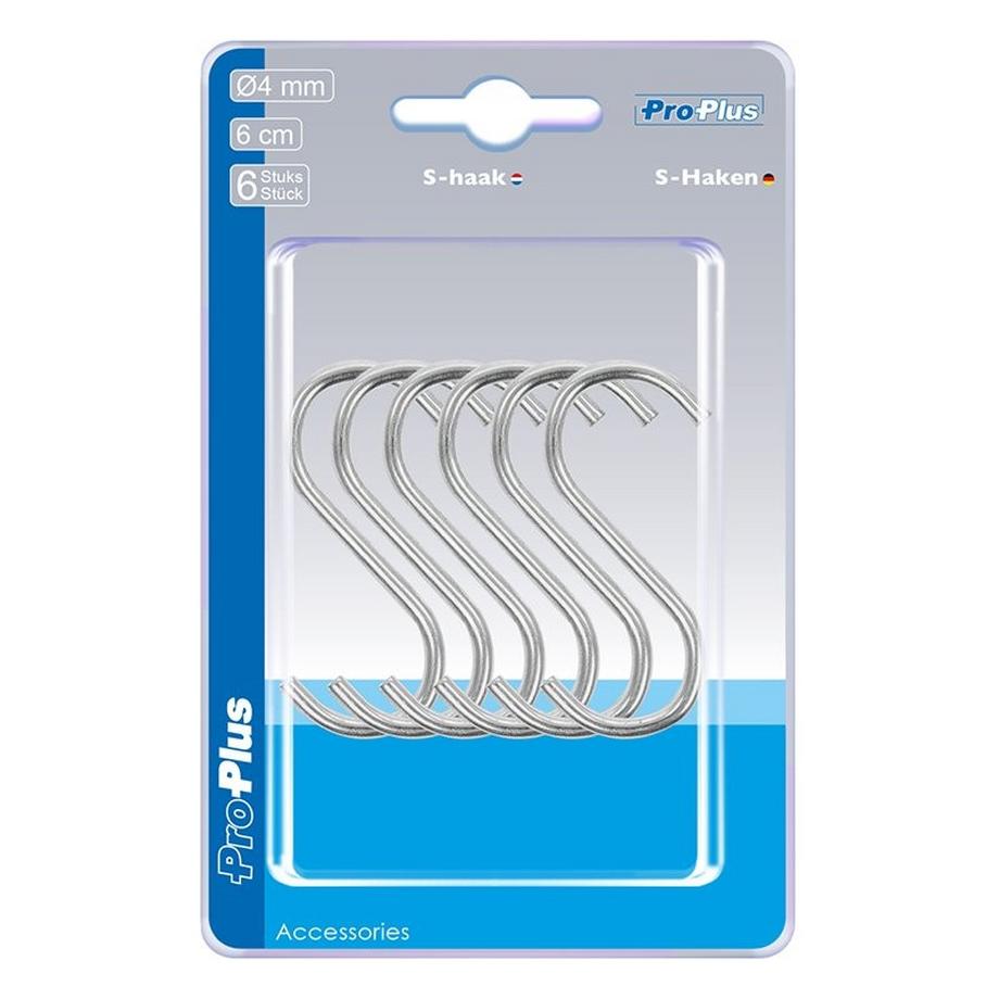 S-Haken Ø4mm 6cm 6 Stück im Blister