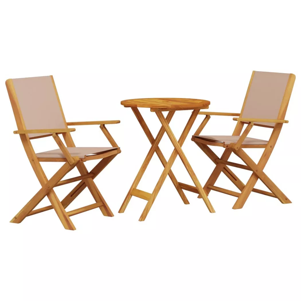 VidaXL - set da bistrò Legno di acacia, One Size, Beige