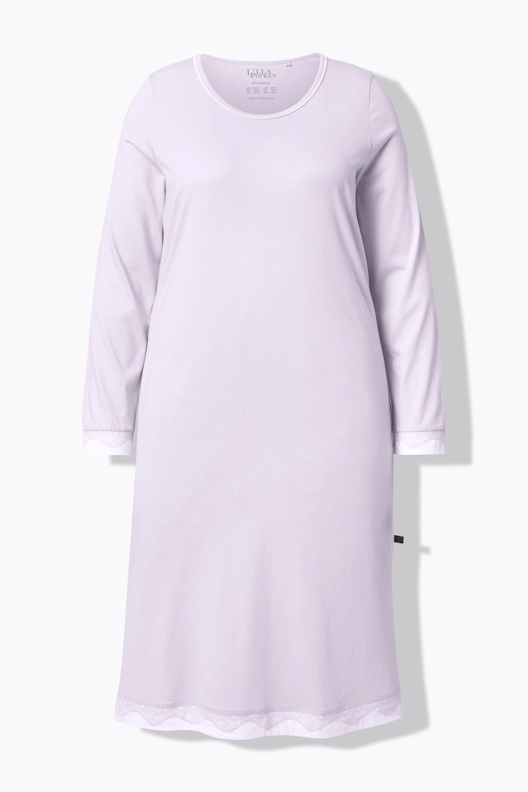 Ulla Popken Camicia da notte pizzo oversize scollo rotondo maniche lunghe  