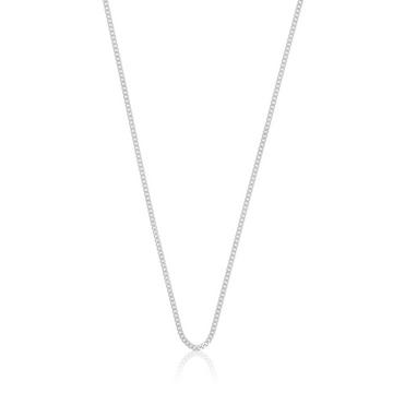 Collier gourmette or blanc 375, 1.4mm, 45cm