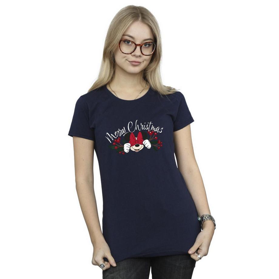 Disney Minnie Maus Weihnachts-Print T-Shirt  