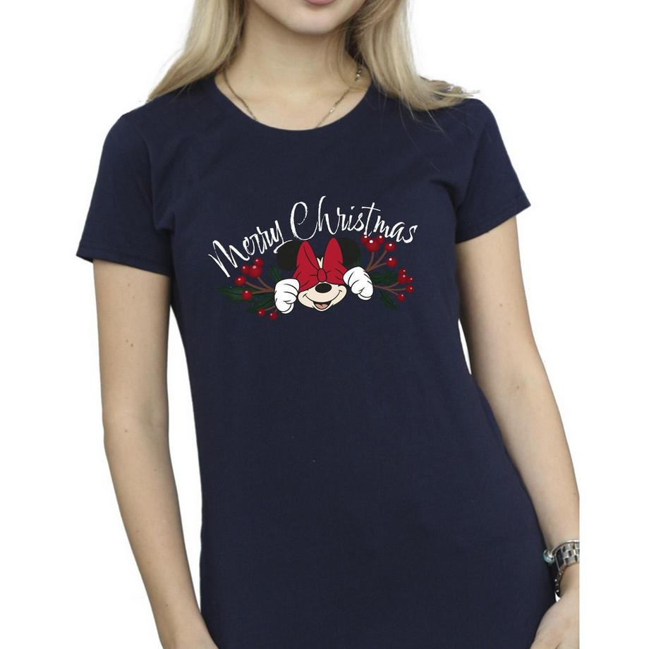 Disney Minnie Maus Weihnachts-Print T-Shirt  