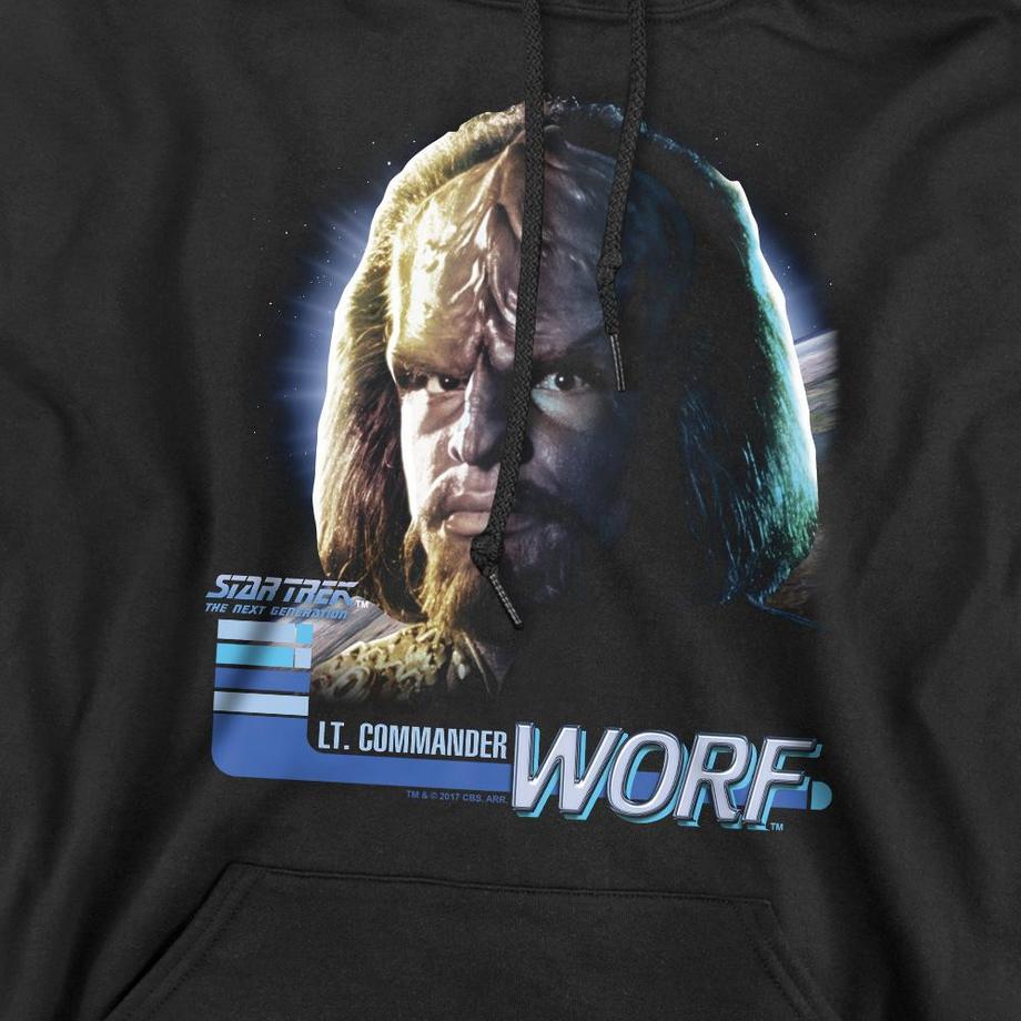 Star Trek The Next Generation Worf Felpa con Cappuccio  