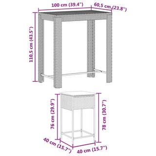 VidaXL set bar da giardino Polirattan  