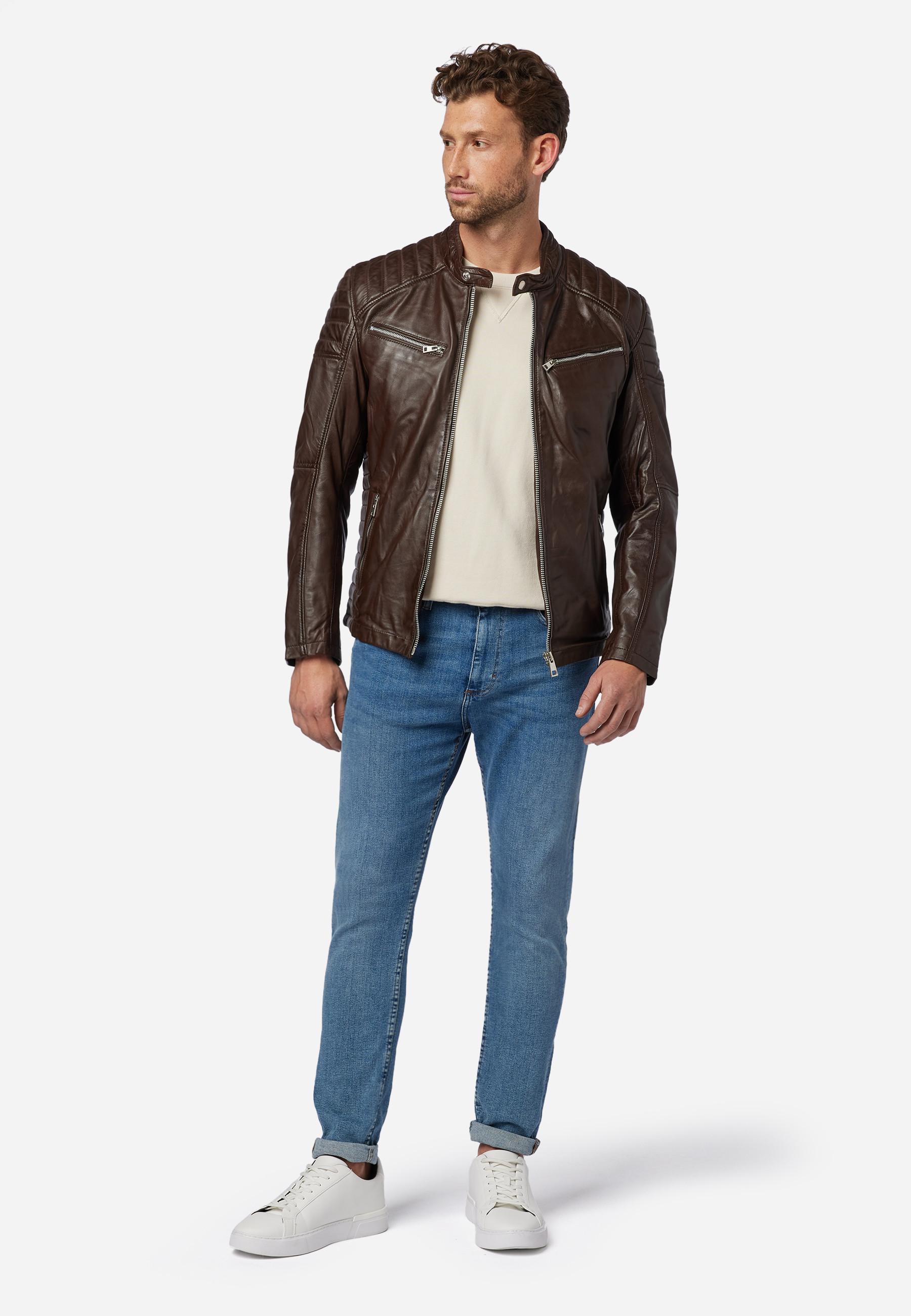 RICANO  Lederjacke Cooper - im Biker-Stil mit Stehkragen 