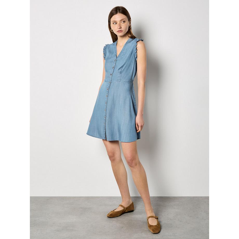 APRICOT Mini-Kleid mit Rüschen und Knopfleiste  
