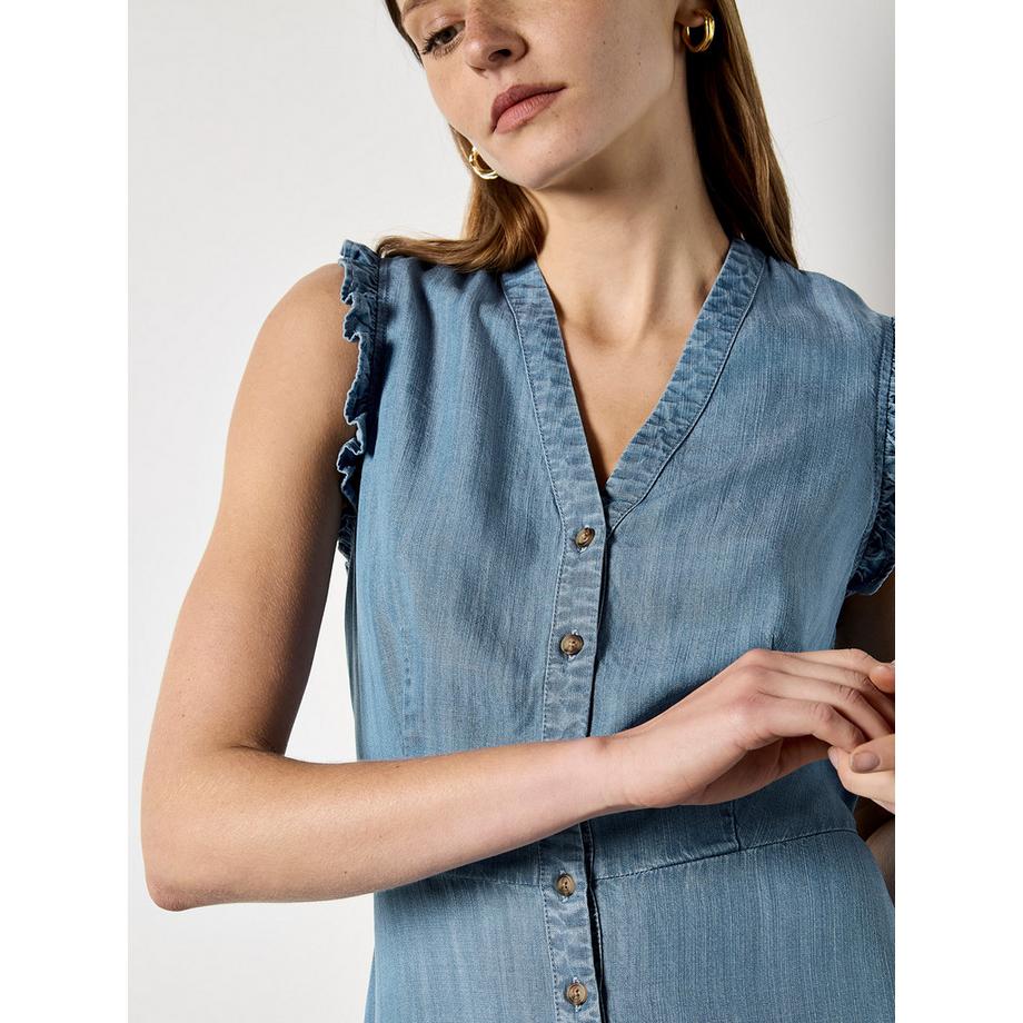 APRICOT Mini-Kleid mit Rüschen und Knopfleiste  