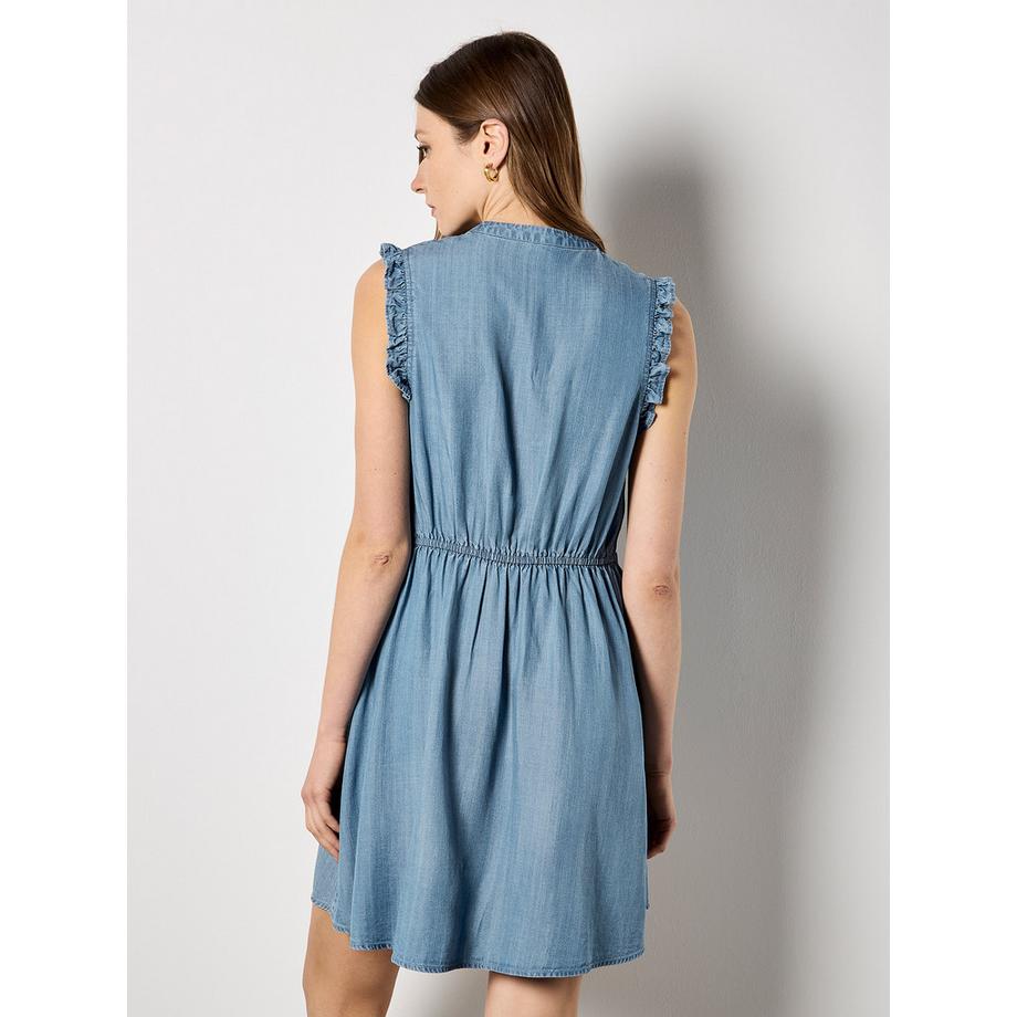 APRICOT Mini-Kleid mit Rüschen und Knopfleiste  