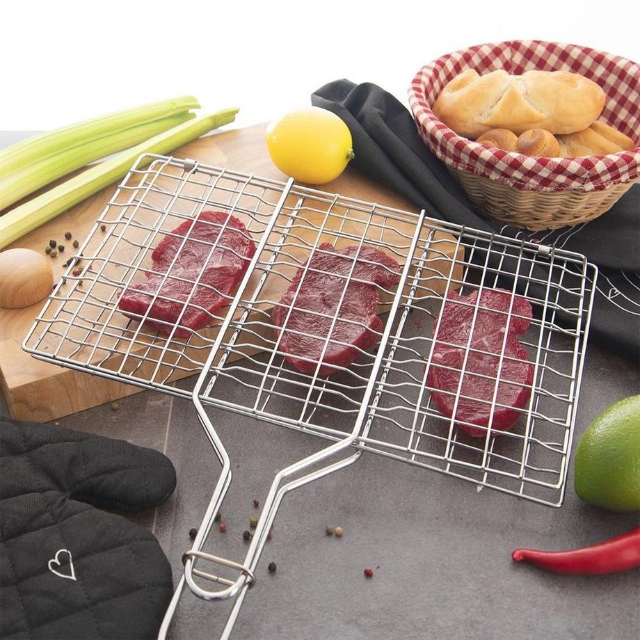 Orion  Grille de grill avec double face et verrouillage pour griller facilement 