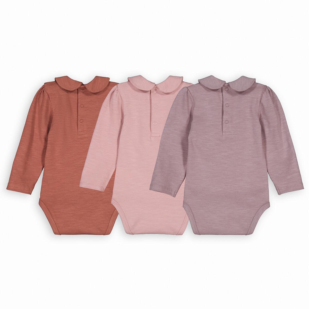 La Redoute Collections  3er-Pack Bodys mit langen Ärmeln und Bubikragen 