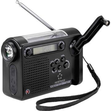 Renkforce RF-CR-200 Radio portatile FM, AM, OC Radio di emergenza ricaricabile, Pannello sol