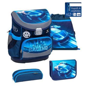 MINI FIT Schulrucksack 4-teiliges-Set Racing Blue Neon