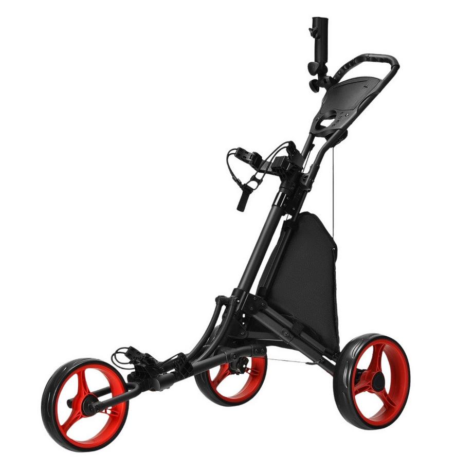 B2X  3 Rad Golf Trolley aus Aluminum mit Schirmhalter & T-Stückhalterung & Aufbewahrungstasche 