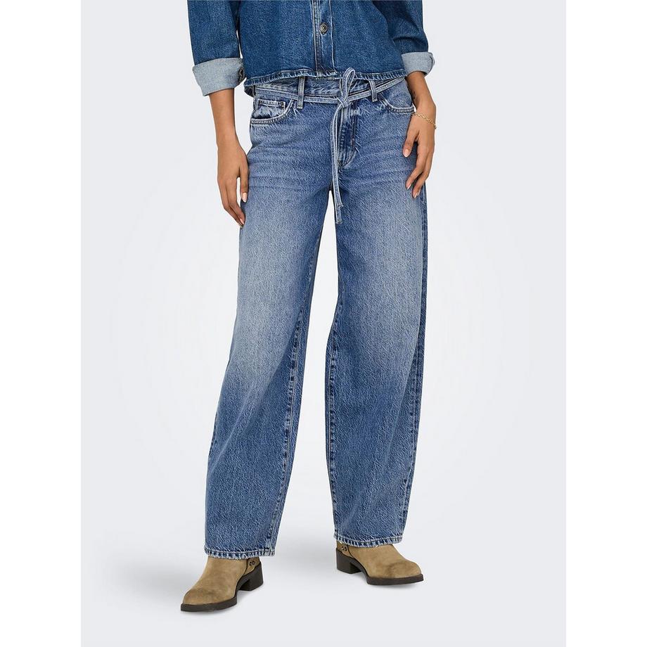 Weite Jeans mit Kordelzug
