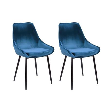 Vente-unique Lot de 2 chaises Velours métal MASURIE  